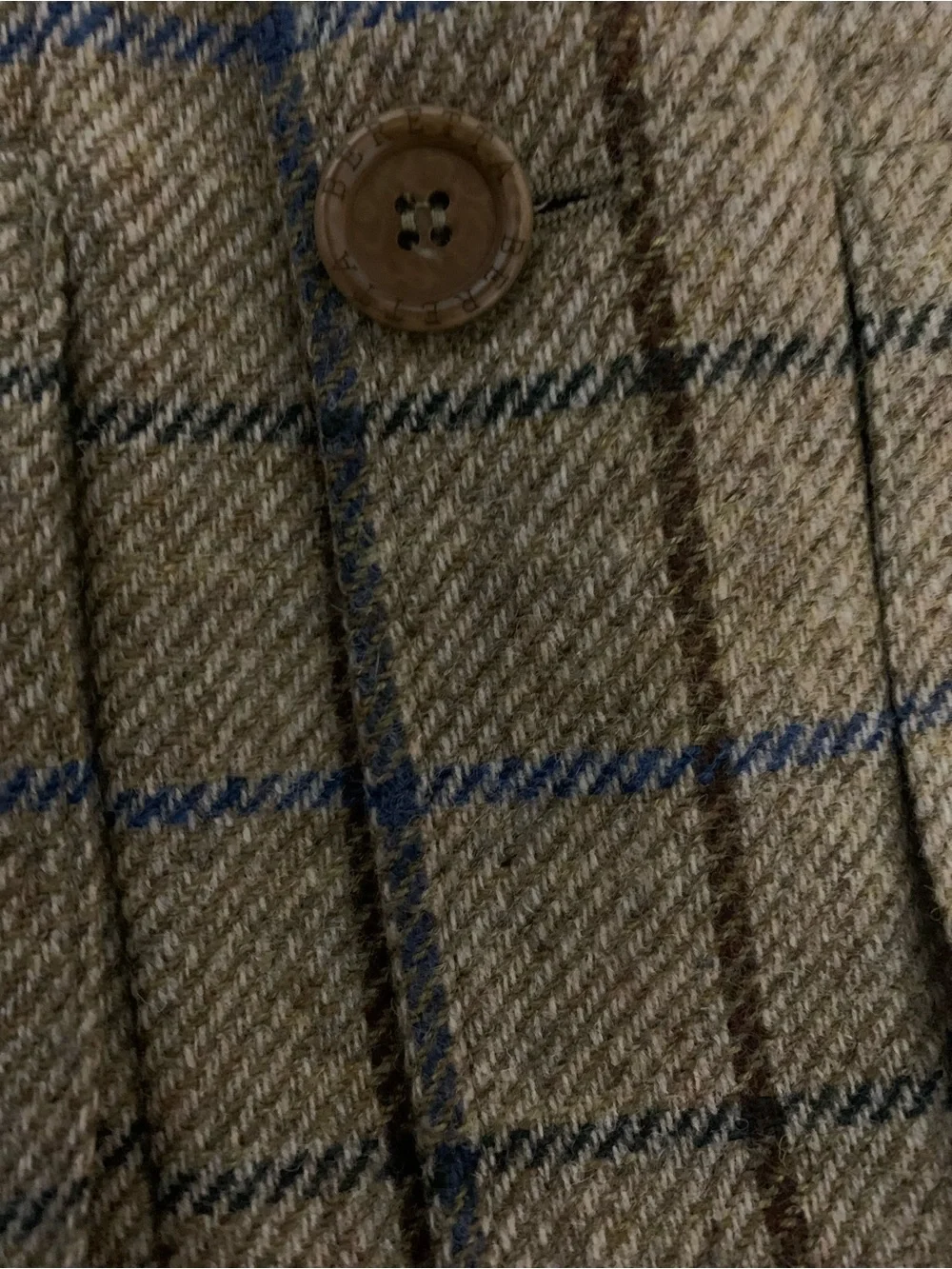 Beretta Wool Herringbone Tweed Vest w/ Quilted Suede Shoulder Patches US 46